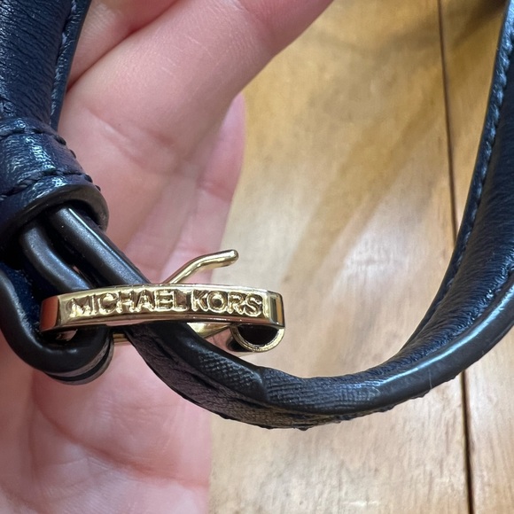 MICHAEL KORS Jet Set Jacquard Signature Tote Navy leather strap - Picture 7 of 9